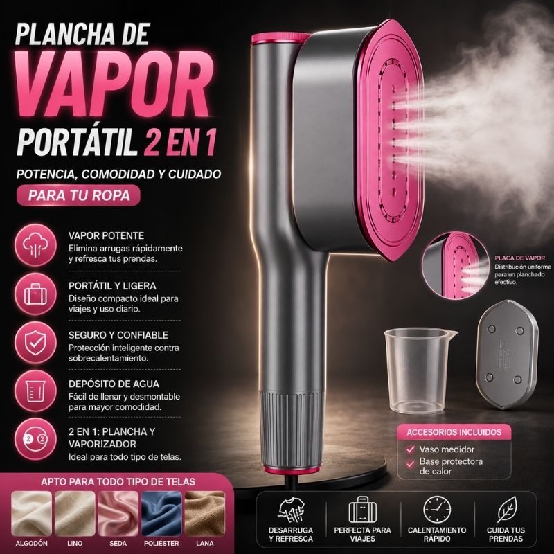SteamFlex 2 en 1 - Plancha portátil